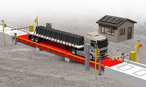 A truck at a weighbridge.